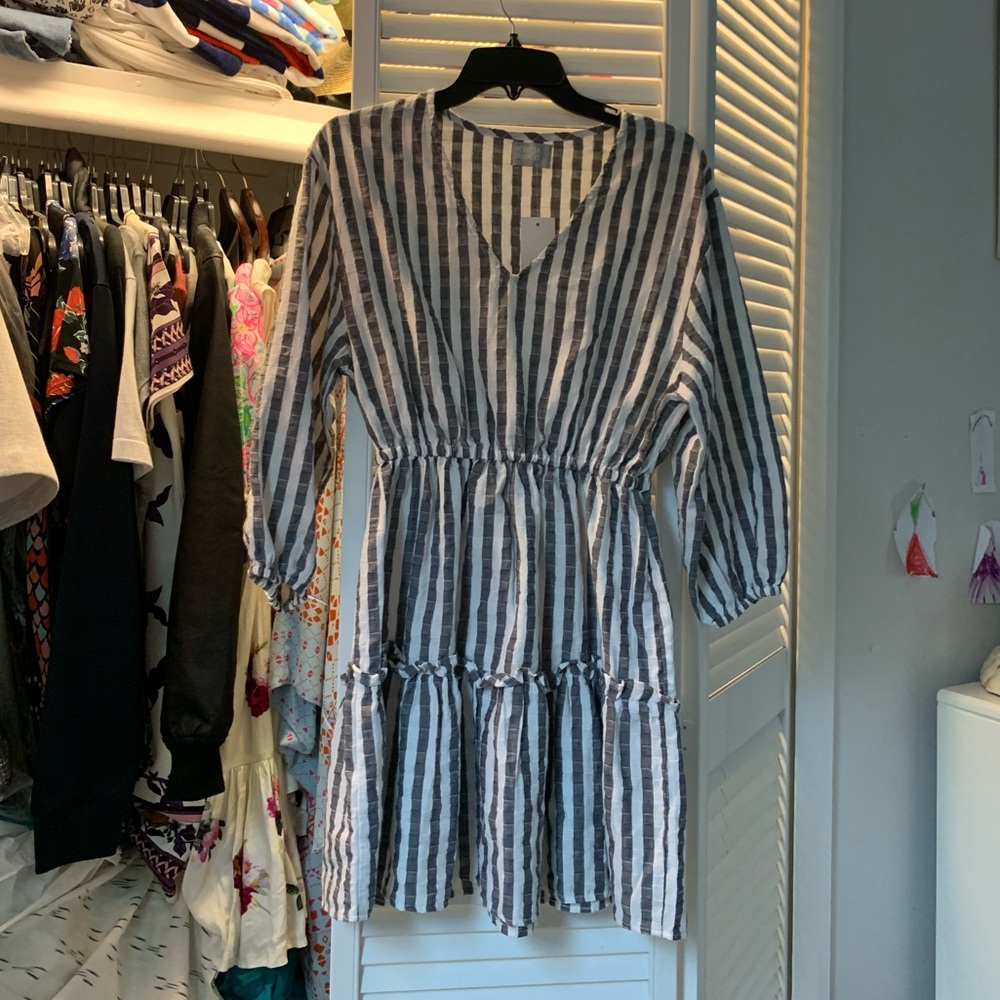Heroes and Dreamers V-Neck Tiered Mini dress - Picture 4 of 6